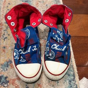 Converse Kids High-Top Sneakers in Blue & Red